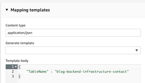 dynamodb mapping template
