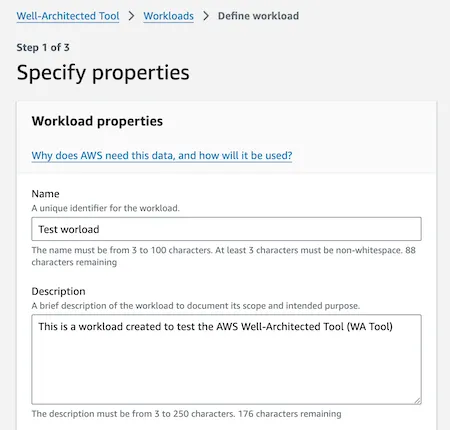 specify properties