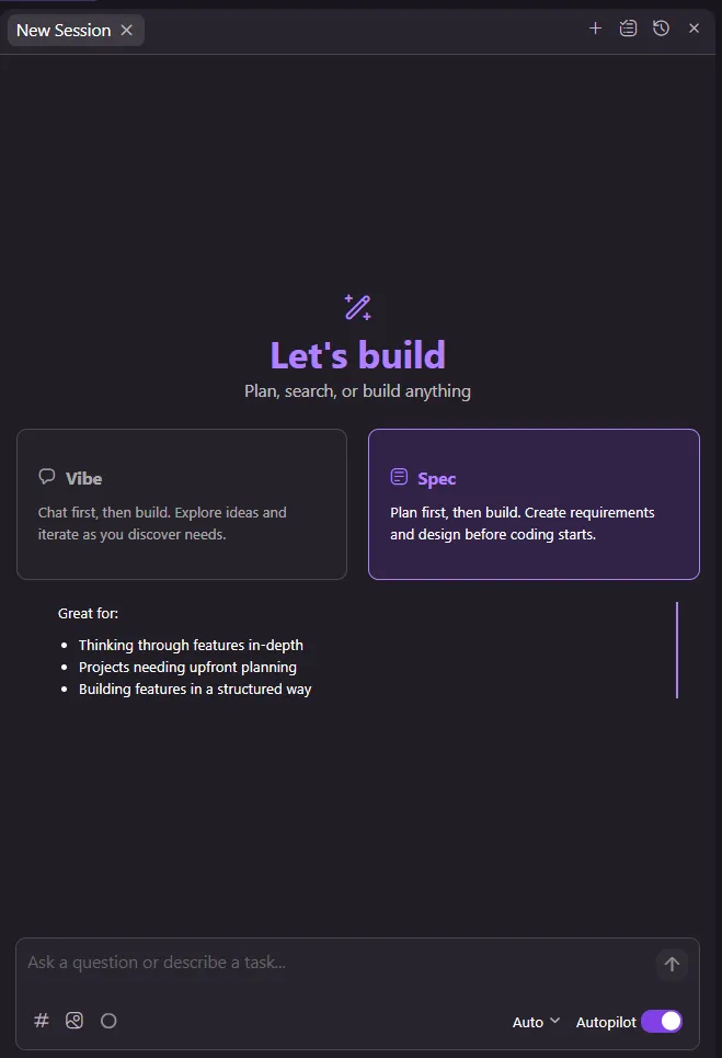 kiro spec mode