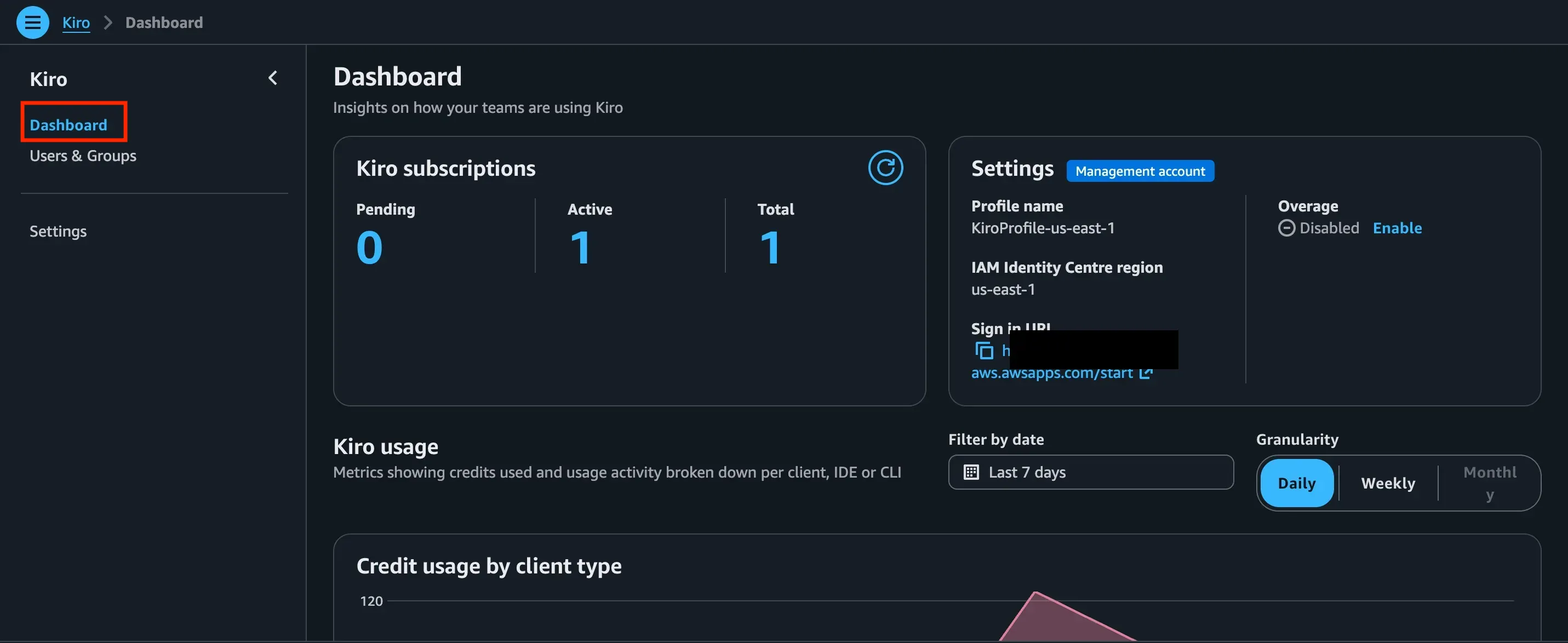 Users and subscriptions table
