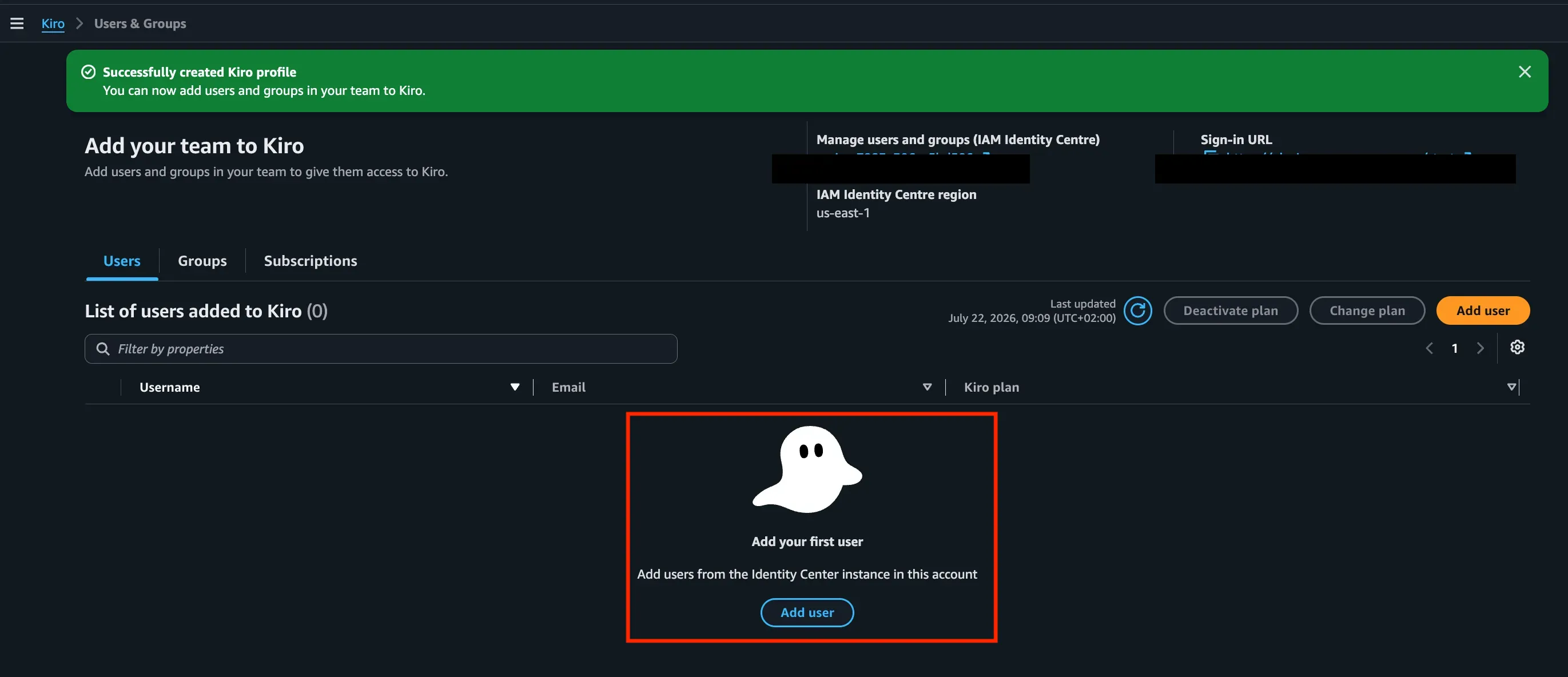 Kiro enabled page